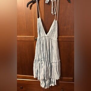 Light Blue Sleeveless Maxi Dress